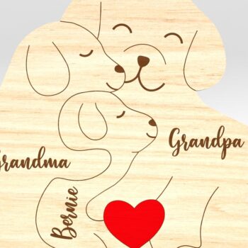 Intra απο ξύλο plywood 3mm-4mm πάχος – Εξατομικευμένο Dog Family Puzzle Δίασταση  20x20 cm INTRAFABR-100013526 - Image 6