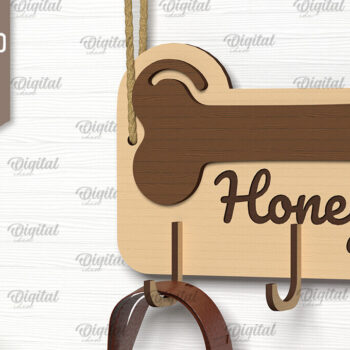 Intra απο ξύλο plywood 3mm-4mm πάχος – Εξατομικευμένη θήκη λουριών σκύλου Δίασταση  20x20 cm INTRAFABR-102598131 - Image 1