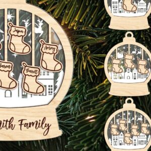 Intra απο ξύλο plywood 3mm-4mm πάχος – Προσωποποιημένο Dog Lover Family SnowGlobe Δίασταση  20x20 cm INTRAFABR-111371830