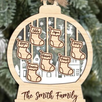 Intra απο ξύλο plywood 3mm-4mm πάχος – Προσωποποιημένο Dog Lover Family SnowGlobe Δίασταση  20x20 cm INTRAFABR-111371830 - Image 4