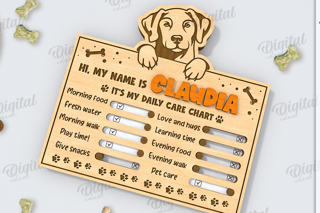 Intra απο ξύλο plywood 3mm-4mm πάχος – Εξατομικευμένη Tracker Dog Δίασταση  20x20 cm INTRAFABR-118908781