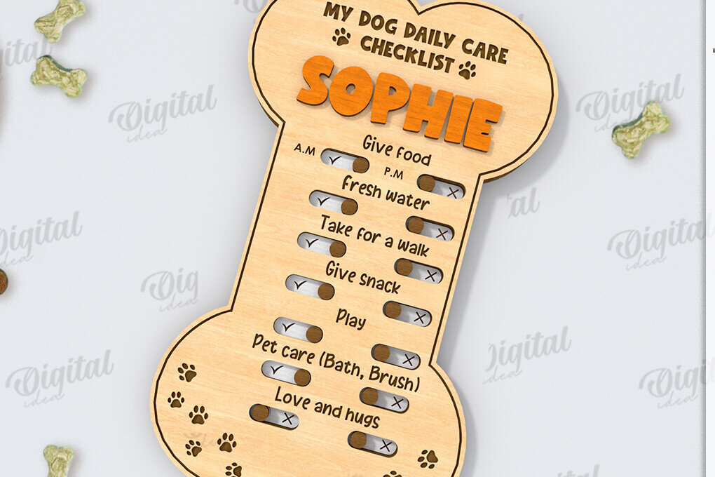 Intra απο ξύλο plywood 3mm-4mm πάχος – Εξατομικευμένη Tracker Dog Δίασταση  20x20 cm INTRAFABR-118908458