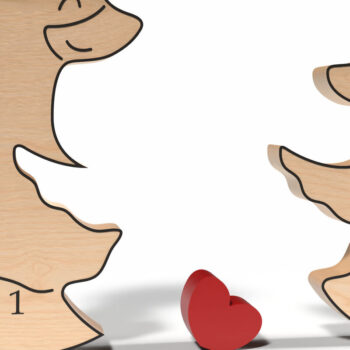 Intra απο ξύλο plywood 3mm-4mm πάχος – Εξατομικευμένο Duck Family Puzzle Δίασταση  20x20 cm INTRAFABR-121965193 - Image 2