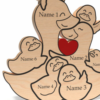 Intra απο ξύλο plywood 3mm-4mm πάχος – Εξατομικευμένο Duck Family Puzzle Δίασταση  20x20 cm INTRAFABR-121965193 - Image 3