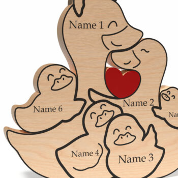 Intra απο ξύλο plywood 3mm-4mm πάχος – Εξατομικευμένο Duck Family Puzzle Δίασταση  20x20 cm INTRAFABR-121965193 - Image 4