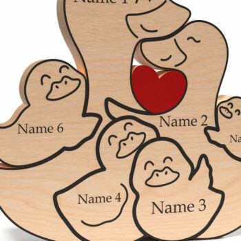 Intra απο ξύλο plywood 3mm-4mm πάχος – Εξατομικευμένο Duck Family Puzzle Δίασταση  20x20 cm INTRAFABR-121965193 - Image 5