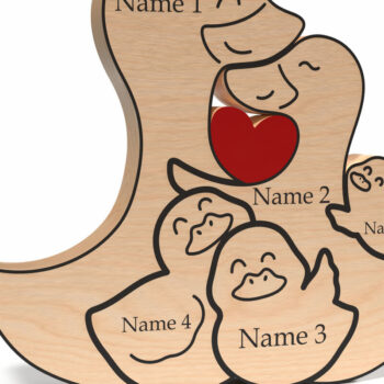 Intra απο ξύλο plywood 3mm-4mm πάχος – Εξατομικευμένο Duck Family Puzzle Δίασταση  20x20 cm INTRAFABR-121965193 - Image 6