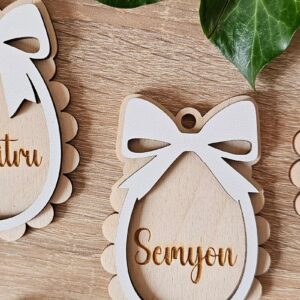 Intra απο ξύλο plywood 3mm-4mm πάχος – Εξατομικευμένη Πασχαλινή Ετικέτα Δίασταση  20x20 cm INTRAFABR-118353520