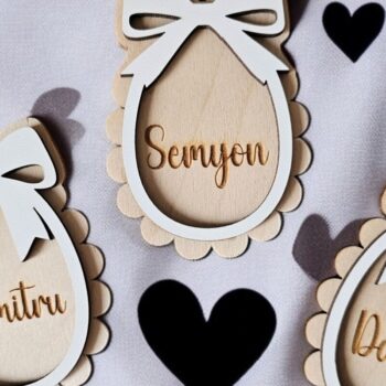 Intra απο ξύλο plywood 3mm-4mm πάχος – Εξατομικευμένη Πασχαλινή Ετικέτα Δίασταση 20x20 cm INTRAFABR-118353520 - Image 3