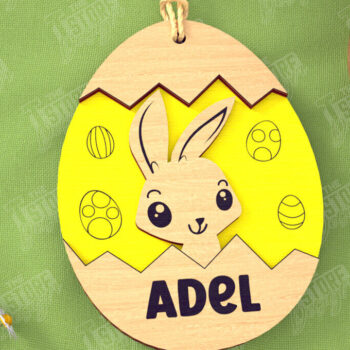 Intra απο ξύλο plywood 3mm-4mm πάχος – Εξατομικευμένες ετικέτες πασχαλινού καλαθιού για παιδιά Δίασταση  20x20 cm INTRAFABR-115451549 - Image 1