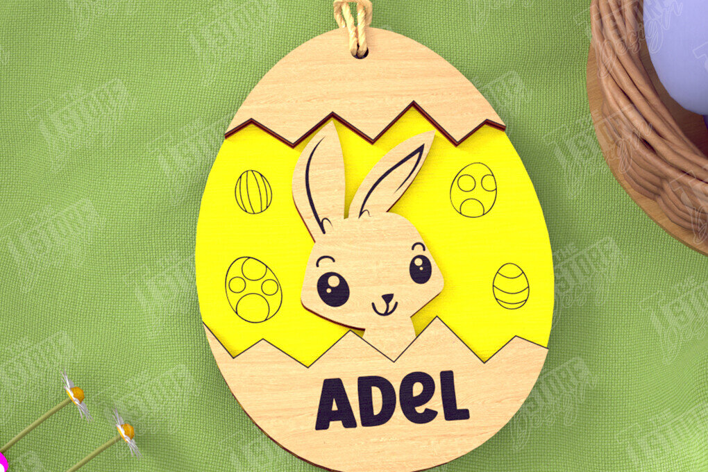 Intra απο ξύλο plywood 3mm-4mm πάχος – Εξατομικευμένες ετικέτες πασχαλινού καλαθιού για παιδιά Δίασταση  20x20 cm INTRAFABR-115451549