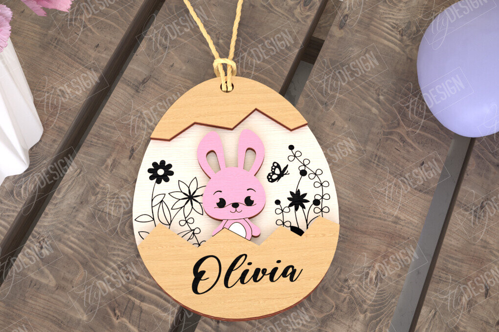 Intra απο ξύλο plywood 3mm-4mm πάχος – Εξατομικευμένες ετικέτες πασχαλινού καλαθιού για παιδιά Δίασταση  20x20 cm INTRAFABR-115451904