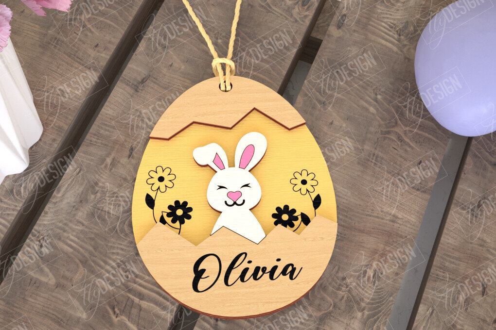 Intra απο ξύλο plywood 3mm-4mm πάχος – Εξατομικευμένες ετικέτες πασχαλινού καλαθιού για παιδιά Δίασταση  20x20 cm INTRAFABR-115451907