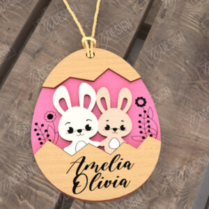 Intra απο ξύλο plywood 3mm-4mm πάχος – Εξατομικευμένες ετικέτες πασχαλινού καλαθιού για παιδιά Δίασταση  20x20 cm INTRAFABR-115451911