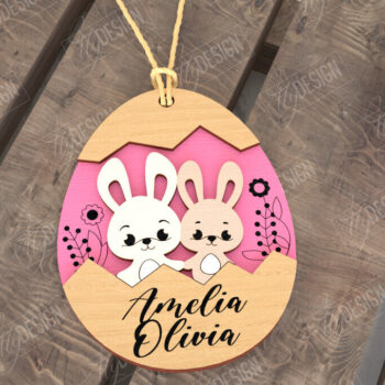 Intra απο ξύλο plywood 3mm-4mm πάχος – Εξατομικευμένες ετικέτες πασχαλινού καλαθιού για παιδιά Δίασταση  20x20 cm INTRAFABR-115451911 - Image 1