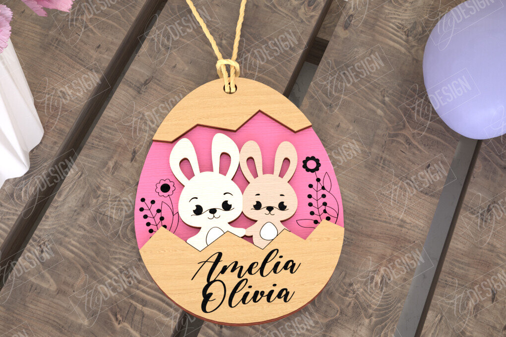 Intra απο ξύλο plywood 3mm-4mm πάχος – Εξατομικευμένες ετικέτες πασχαλινού καλαθιού για παιδιά Δίασταση  20x20 cm INTRAFABR-115451911