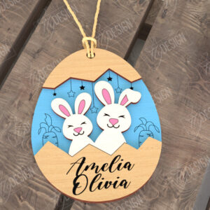 Intra απο ξύλο plywood 3mm-4mm πάχος – Εξατομικευμένες ετικέτες πασχαλινού καλαθιού για παιδιά Δίασταση  20x20 cm INTRAFABR-115451916