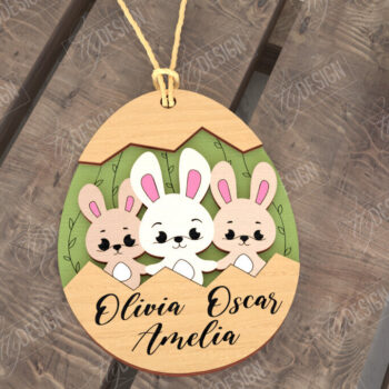 Intra απο ξύλο plywood 3mm-4mm πάχος – Εξατομικευμένες ετικέτες πασχαλινού καλαθιού για παιδιά Δίασταση  20x20 cm INTRAFABR-115451922 - Image 1