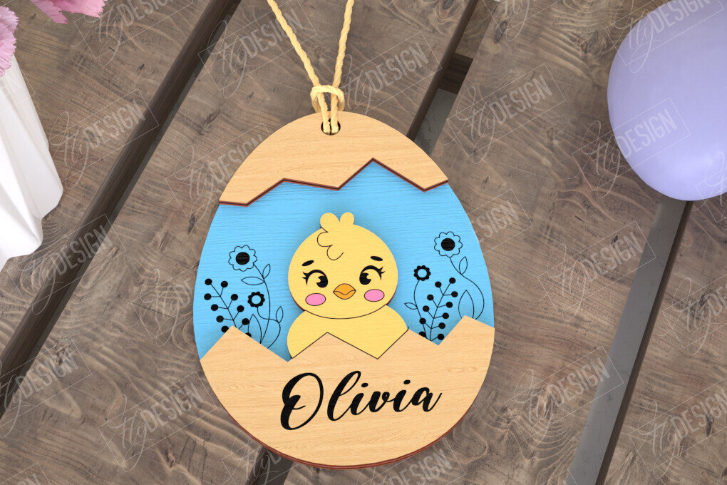 Intra απο ξύλο plywood 3mm-4mm πάχος – Εξατομικευμένες ετικέτες πασχαλινού καλαθιού για παιδιά Δίασταση  20x20 cm INTRAFABR-115451930