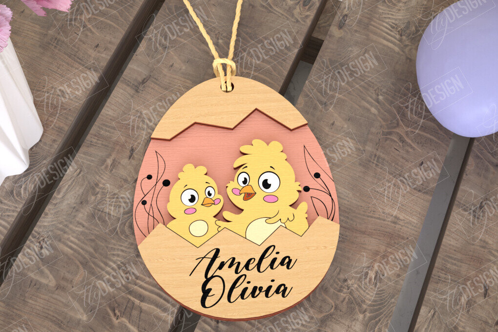 Intra απο ξύλο plywood 3mm-4mm πάχος – Εξατομικευμένες ετικέτες πασχαλινού καλαθιού για παιδιά Δίασταση  20x20 cm INTRAFABR-115451933