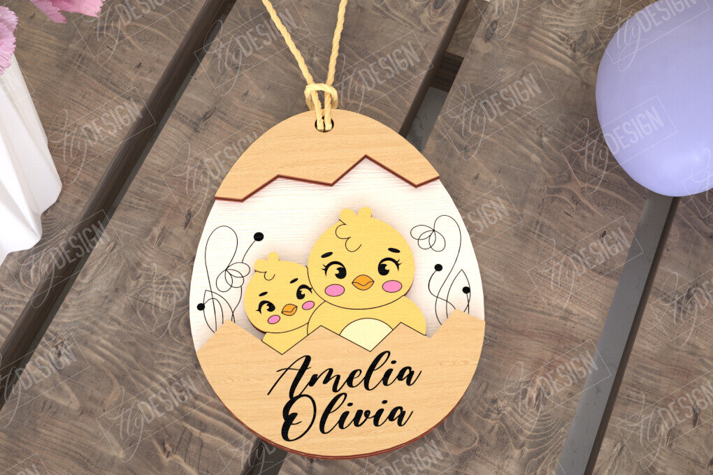 Intra απο ξύλο plywood 3mm-4mm πάχος – Εξατομικευμένες ετικέτες πασχαλινού καλαθιού για παιδιά Δίασταση  20x20 cm INTRAFABR-115451936