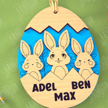 Intra απο ξύλο plywood 3mm-4mm πάχος – Εξατομικευμένες ετικέτες πασχαλινού καλαθιού για παιδιά Δίασταση  20x20 cm INTRAFABR-115451508 - Image 1