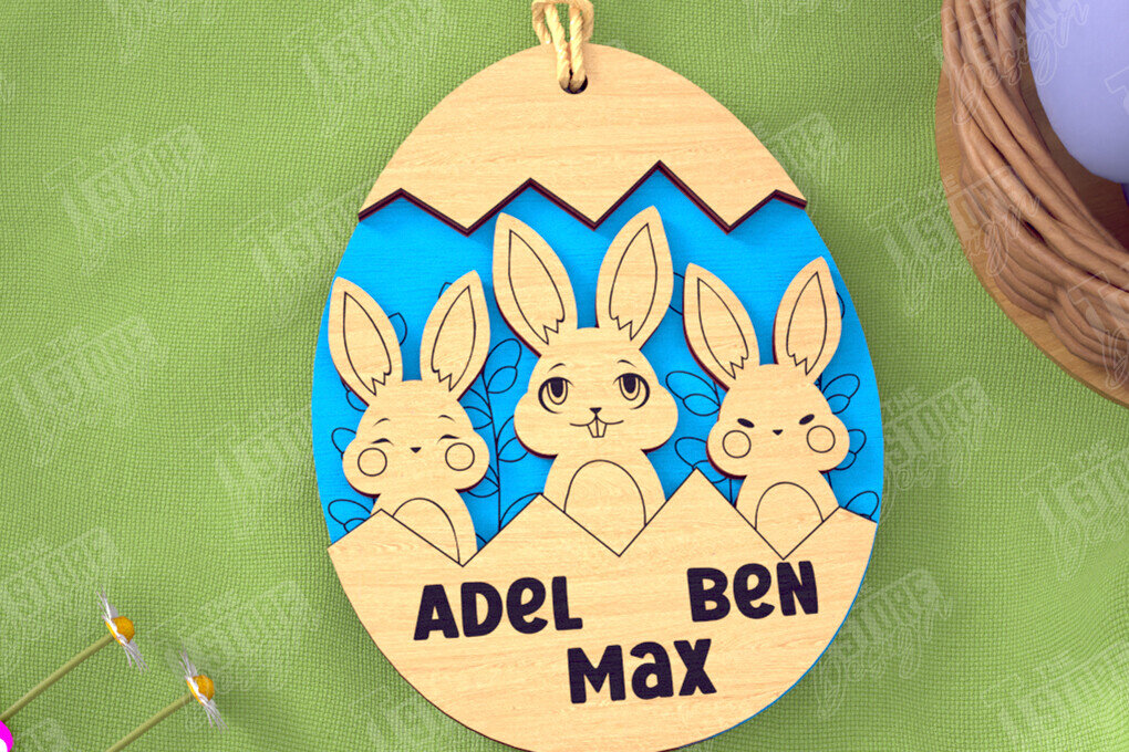 Intra απο ξύλο plywood 3mm-4mm πάχος – Εξατομικευμένες ετικέτες πασχαλινού καλαθιού για παιδιά Δίασταση  20x20 cm INTRAFABR-115451508