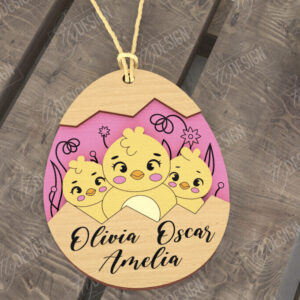 Intra απο ξύλο plywood 3mm-4mm πάχος – Εξατομικευμένες ετικέτες πασχαλινού καλαθιού για παιδιά Δίασταση  20x20 cm INTRAFABR-115451939