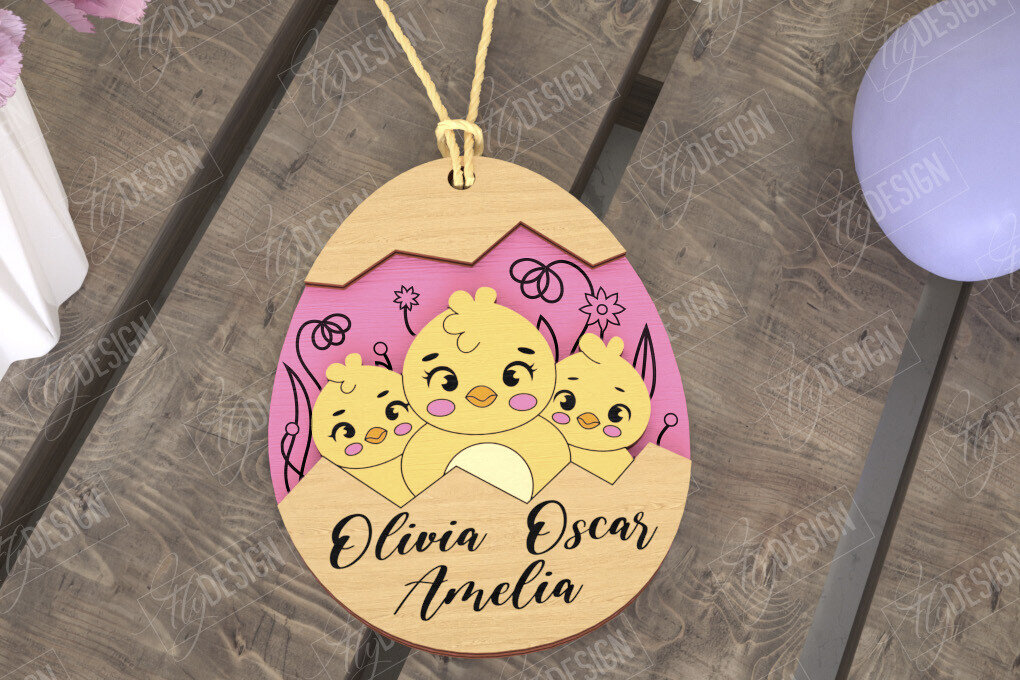 Intra απο ξύλο plywood 3mm-4mm πάχος – Εξατομικευμένες ετικέτες πασχαλινού καλαθιού για παιδιά Δίασταση  20x20 cm INTRAFABR-115451939