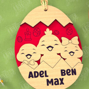 Intra απο ξύλο plywood 3mm-4mm πάχος – Εξατομικευμένες ετικέτες πασχαλινού καλαθιού για παιδιά Δίασταση  20x20 cm INTRAFABR-115451513