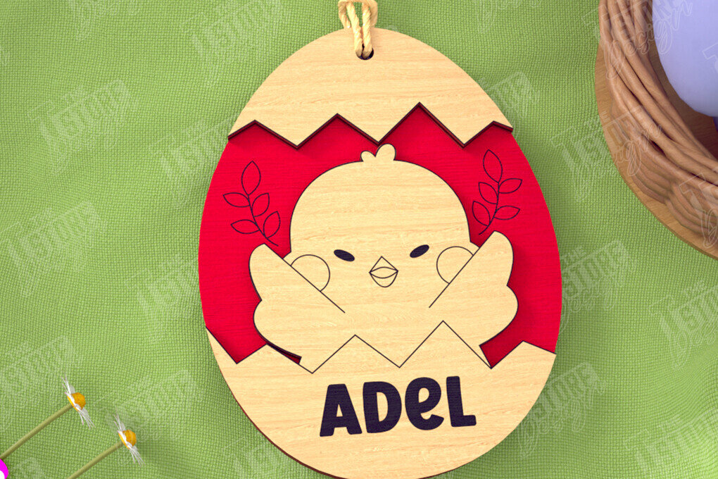 Intra απο ξύλο plywood 3mm-4mm πάχος – Εξατομικευμένες ετικέτες πασχαλινού καλαθιού για παιδιά Δίασταση  20x20 cm INTRAFABR-115451543