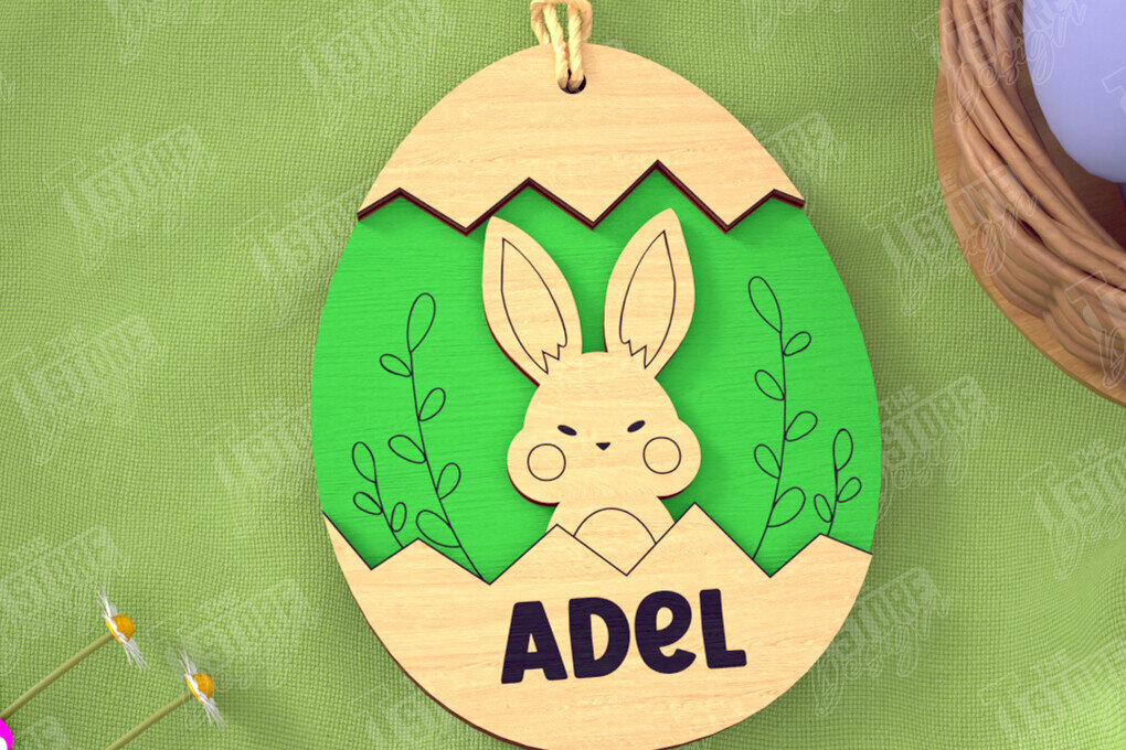 Intra απο ξύλο plywood 3mm-4mm πάχος – Εξατομικευμένες ετικέτες πασχαλινού καλαθιού για παιδιά Δίασταση  20x20 cm INTRAFABR-115451506