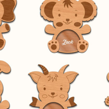 Intra απο ξύλο plywood 3mm-4mm πάχος – Εξατομικευμένο Πασχαλινό Πακέτο Animals Box Δίασταση  20x20 cm INTRAFABR-26425946 - Image 3