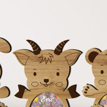 Intra απο ξύλο plywood 3mm-4mm πάχος – Εξατομικευμένο Πασχαλινό Πακέτο Animals Box Δίασταση  20x20 cm INTRAFABR-26425946 - Image 6