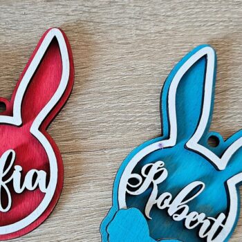 Intra απο ξύλο plywood 3mm-4mm πάχος – Εξατομικευμένη ετικέτα ονόματος Πάσχα λαγουδάκι Δίασταση  20x20 cm INTRAFABR-116833862 - Image 8
