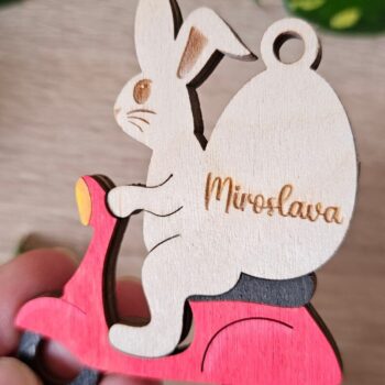 Intra απο ξύλο plywood 3mm-4mm πάχος – Εξατομικευμένο Πασχαλινό Μπάνι Σκούτερ Keycha Δίασταση  20x20 cm INTRAFABR-118421331 - Image 1