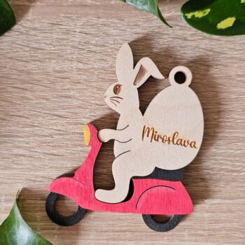 Intra απο ξύλο plywood 3mm-4mm πάχος – Εξατομικευμένο Πασχαλινό Μπάνι Σκούτερ Keycha Δίασταση  20x20 cm INTRAFABR-118421331 - Image 2