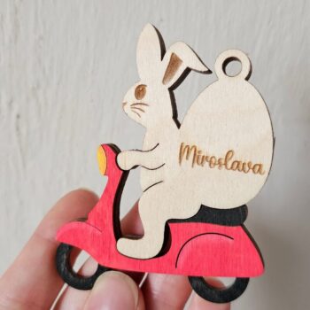 Intra απο ξύλο plywood 3mm-4mm πάχος – Εξατομικευμένο Πασχαλινό Μπάνι Σκούτερ Keycha Δίασταση  20x20 cm INTRAFABR-118421331 - Image 3