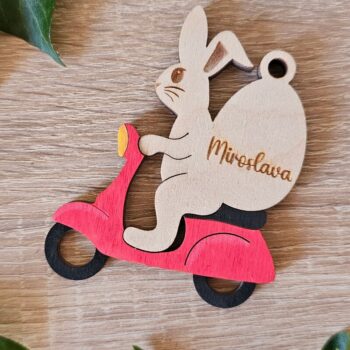 Intra απο ξύλο plywood 3mm-4mm πάχος – Εξατομικευμένο Πασχαλινό Μπάνι Σκούτερ Keycha Δίασταση  20x20 cm INTRAFABR-118421331 - Image 4