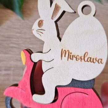 Intra απο ξύλο plywood 3mm-4mm πάχος – Εξατομικευμένο Πασχαλινό Μπάνι Σκούτερ Keycha Δίασταση  20x20 cm INTRAFABR-118421331 - Image 5