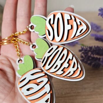 Intra απο ξύλο plywood 3mm-4mm πάχος – Εξατομικευμένο Μπρελόκ Πασχαλινό Καρότο Δίασταση  5x5 cm INTRAFABR-117012467 - Image 1