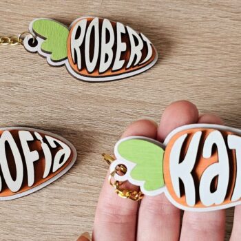 Intra απο ξύλο plywood 3mm-4mm πάχος – Εξατομικευμένο Μπρελόκ Πασχαλινό Καρότο Δίασταση  5x5 cm INTRAFABR-117012467 - Image 2