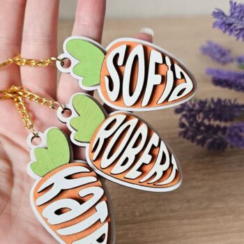 Intra απο ξύλο plywood 3mm-4mm πάχος – Εξατομικευμένο Μπρελόκ Πασχαλινό Καρότο Δίασταση  5x5 cm INTRAFABR-117012467 - Image 4