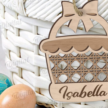 Intra απο ξύλο plywood 3mm-4mm πάχος – Προσωποποιημένη Πασχαλινή Ετικέτα κοπής με λέιζερ Δίασταση 20x20 cm INTRAFABR-116734917 - Image 1