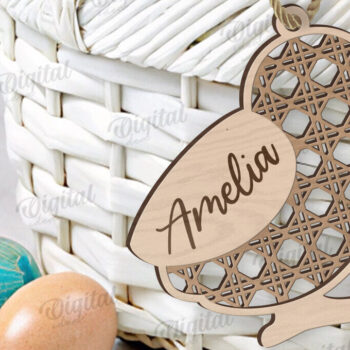 Intra απο ξύλο plywood 3mm-4mm πάχος – Προσωποποιημένη Πασχαλινή Ετικέτα κοπής με λέιζερ Δίασταση 20x20 cm INTRAFABR-116735053 - Image 1