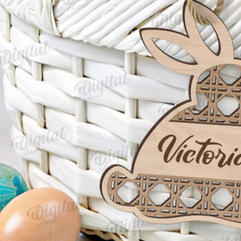 Intra απο ξύλο plywood 3mm-4mm πάχος – Προσωποποιημένη Πασχαλινή Ετικέτα κοπής με λέιζερ Δίασταση 20x20 cm INTRAFABR-116735171 - Image 1