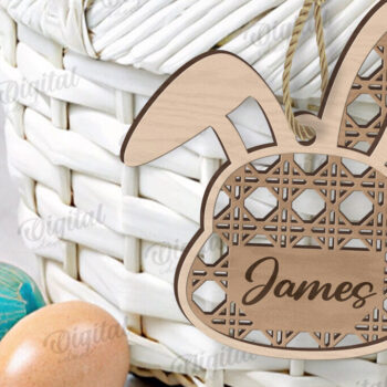 Intra απο ξύλο plywood 3mm-4mm πάχος – Προσωποποιημένη Πασχαλινή Ετικέτα κοπής με λέιζερ Δίασταση 20x20 cm INTRAFABR-116735561 - Image 1