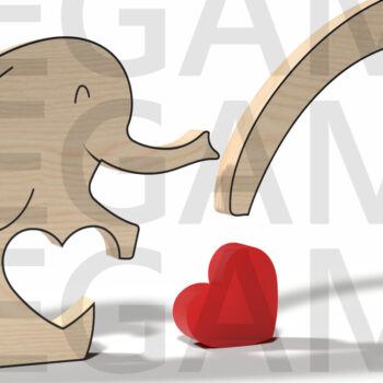 Intra απο ξύλο plywood 3mm-4mm πάχος – Εξατομικευμένο Elephant Family Puzzle Δίασταση  20x20 cm INTRAFABR-121878413 - Image 6
