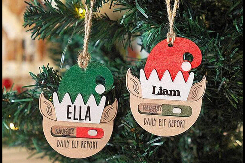 Intra απο ξύλο plywood 3mm-4mm πάχος – Εξατομικευμένο χριστουγεννιάτικο αρχείο αναφοράς ξωτικών Δίασταση  20x20 cm INTRAFABR-119507944