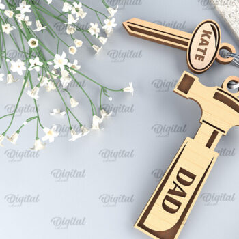 Intra απο ξύλο plywood 3mm-4mm πάχος – Εξατομικευμένη Οικογενειακή Κοπή Λέιζερ Μπρελόκ Δίασταση  5x5 cm INTRAFABR-96002252 - Image 1